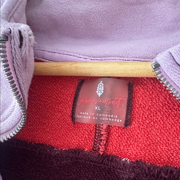 Free People Movement Split Second Half Zip Pullover in Fig Jam Combo Color - Picture 4 of 8